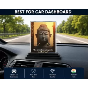 Gautama Buddha Acrylic Car Dashboard Showpiece | Double-Sided Gautama Buddha Photo Stand | 3 X 4 Inch Photo | Transparent Acrylic Frame With Black Base | Car Dashboard, Office & Table Decor (F71562) Gautama Buddha Acrylic Car Dashboard Showpiece | Double-Sided Gautama Buddha Photo Stand | 3 X 4 Inch Photo | Transparent Acrylic Frame With Black Base | Car Dashboard, Office & Table Decor (F71562)