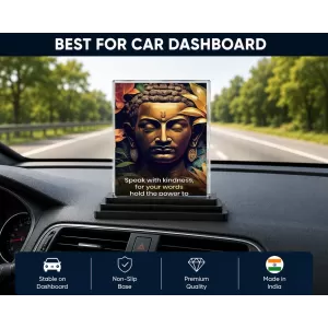 Gautama Buddha Acrylic Car Dashboard Showpiece | Double-Sided Gautama Buddha Photo Stand | 3 X 4 Inch Photo | Transparent Acrylic Frame With Black Base | Car Dashboard, Office & Table Decor (F71563) Gautama Buddha Acrylic Car Dashboard Showpiece | Double-Sided Gautama Buddha Photo Stand | 3 X 4 Inch Photo | Transparent Acrylic Frame With Black Base | Car Dashboard, Office & Table Decor (F71563)