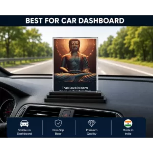 Gautama Buddha Acrylic Car Dashboard Showpiece | Double-Sided Gautama Buddha Photo Stand | 3 X 4 Inch Photo | Transparent Acrylic Frame With Black Base | Car Dashboard, Office & Table Decor (F71564) Gautama Buddha Acrylic Car Dashboard Showpiece | Double-Sided Gautama Buddha Photo Stand | 3 X 4 Inch Photo | Transparent Acrylic Frame With Black Base | Car Dashboard, Office & Table Decor (F71564)