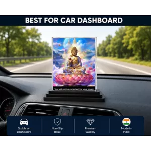 Gautama Buddha Acrylic Car Dashboard Showpiece | Double-Sided Gautama Buddha Photo Stand | 3 X 4 Inch Photo | Transparent Acrylic Frame With Black Base | Car Dashboard, Office & Table Decor (F71579) Gautama Buddha Acrylic Car Dashboard Showpiece | Double-Sided Gautama Buddha Photo Stand | 3 X 4 Inch Photo | Transparent Acrylic Frame With Black Base | Car Dashboard, Office & Table Decor (F71579)