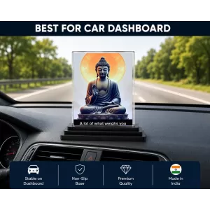 Gautama Buddha Acrylic Car Dashboard Showpiece | Double-Sided Gautama Buddha Photo Stand | 3 X 4 Inch Photo | Transparent Acrylic Frame With Black Base | Car Dashboard, Office & Table Decor (F71581) Gautama Buddha Acrylic Car Dashboard Showpiece | Double-Sided Gautama Buddha Photo Stand | 3 X 4 Inch Photo | Transparent Acrylic Frame With Black Base | Car Dashboard, Office & Table Decor (F71581)
