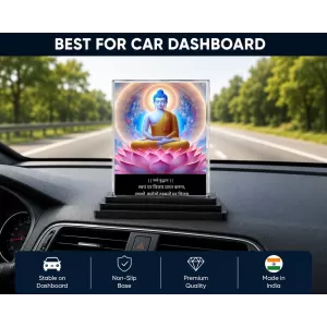 Gautama Buddha Acrylic Car Dashboard Showpiece | Double-Sided Gautama Buddha Photo Stand | 3 X 4 Inch Photo | Transparent Acrylic Frame With Black Base | Car Dashboard, Office & Table Decor (F71584) Gautama Buddha Acrylic Car Dashboard Showpiece | Double-Sided Gautama Buddha Photo Stand | 3 X 4 Inch Photo | Transparent Acrylic Frame With Black Base | Car Dashboard, Office & Table Decor (F71584)