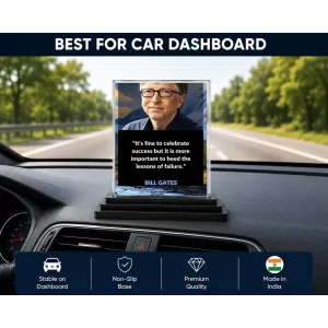 Bill Gates Acrylic Car Dashboard Showpiece | Double-Sided Bill Gates Photo Stand | 3 X 4 Inch Photo | Transparent Acrylic Frame With Black Base | Car Dashboard, Office & Table Decor (F71588) Bill Gates Acrylic Car Dashboard Showpiece | Double-Sided Bill Gates Photo Stand | 3 X 4 Inch Photo | Transparent Acrylic Frame With Black Base | Car Dashboard, Office & Table Decor (F71588)