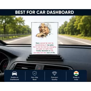 Abdul Kalam Acrylic Car Dashboard Showpiece | Double-Sided Abdul Kalam Photo Stand | 3 X 4 Inch Photo | Transparent Acrylic Frame With Black Base | Car Dashboard, Office & Table Decor (F71595) Abdul Kalam Acrylic Car Dashboard Showpiece | Double-Sided Abdul Kalam Photo Stand | 3 X 4 Inch Photo | Transparent Acrylic Frame With Black Base | Car Dashboard, Office & Table Decor (F71595)