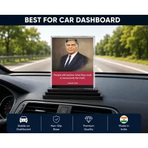Shree Ratan Tata Acrylic Car Dashboard Showpiece | Double-Sided Shree Ratan Tata Photo Stand | 3 X 4 Inch Photo | Transparent Acrylic Frame With Black Base | Car Dashboard, Office & Table Decor (F71603) Shree Ratan Tata Acrylic Car Dashboard Showpiece | Double-Sided Shree Ratan Tata Photo Stand | 3 X 4 Inch Photo | Transparent Acrylic Frame With Black Base | Car Dashboard, Office & Table Decor (F71603)