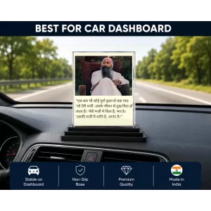 Osho Acrylic Car Dashboard Showpiece | Double-Sided Osho Photo Stand | 3 X 4 Inch Photo | Transparent Acrylic Frame With Black Base | Car Dashboard, Office & Table Decor (F71605) Osho Acrylic Car Dashboard Showpiece | Double-Sided Osho Photo Stand | 3 X 4 Inch Photo | Transparent Acrylic Frame With Black Base | Car Dashboard, Office & Table Decor (F71605)