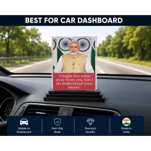 Narendra Modi Acrylic Car Dashboard Showpiece | Double-Sided Narendra Modi Photo Stand | 3 X 4 Inch Photo | Transparent Acrylic Frame With Black Base | Car Dashboard, Office & Table Decor (F71623) Narendra Modi Acrylic Car Dashboard Showpiece | Double-Sided Narendra Modi Photo Stand | 3 X 4 Inch Photo | Transparent Acrylic Frame With Black Base | Car Dashboard, Office & Table Decor (F71623)