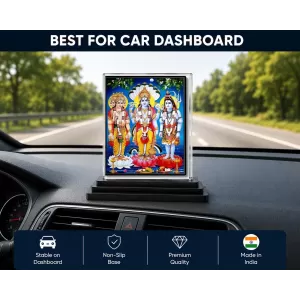 Lord Brahma, Lord Vishnu, Lord Shiva Acrylic Car Dashboard Showpiece | Double-Sided Lord Brahma, Lord Vishnu, Lord Shiva Photo Stand | 3 X 4 Inch Photo | Transparent Acrylic Frame With Black Base | Car Dashboard, Office & Table Decor (F71786) Lord Brahma, Lord Vishnu, Lord Shiva Acrylic Car Dashboard Showpiece | Double-Sided Lord Brahma, Lord Vishnu, Lord Shiva Photo Stand | 3 X 4 Inch Photo | Transparent Acrylic Frame With Black Base | Car Dashboard, Office & Table Decor (F71786)