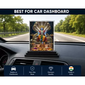 Lord Vishnu Acrylic Car Dashboard Showpiece | Double-Sided Lord Vishnu Photo Stand | 3 X 4 Inch Photo | Transparent Acrylic Frame With Black Base | Car Dashboard, Office & Table Decor (F71817) Lord Vishnu Acrylic Car Dashboard Showpiece | Double-Sided Lord Vishnu Photo Stand | 3 X 4 Inch Photo | Transparent Acrylic Frame With Black Base | Car Dashboard, Office & Table Decor (F71817)