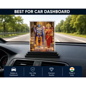 Lakshmi And Vishnu Acrylic Car Dashboard Showpiece | Double-Sided Lakshmi And Vishnu Photo Stand | 3 X 4 Inch Photo | Transparent Acrylic Frame With Black Base | Car Dashboard, Office & Table Decor (F71822) Lakshmi And Vishnu Acrylic Car Dashboard Showpiece | Double-Sided Lakshmi And Vishnu Photo Stand | 3 X 4 Inch Photo | Transparent Acrylic Frame With Black Base | Car Dashboard, Office & Table Decor (F71822)