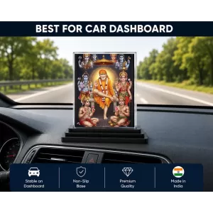 Sai Baba Acrylic Car Dashboard Showpiece | Double-Sided Sai Baba Photo Stand | 3 X 4 Inch Photo | Transparent Acrylic Frame With Black Base | Car Dashboard, Office & Table Decor (F71830) Sai Baba Acrylic Car Dashboard Showpiece | Double-Sided Sai Baba Photo Stand | 3 X 4 Inch Photo | Transparent Acrylic Frame With Black Base | Car Dashboard, Office & Table Decor (F71830)