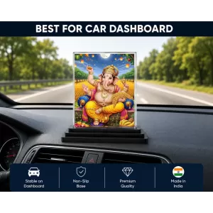 Ganesha Acrylic Car Dashboard Showpiece | Double-Sided Ganesha Photo Stand | 3 X 4 Inch Photo | Transparent Acrylic Frame With Black Base | Car Dashboard, Office & Table Decor (F71834) Ganesha Acrylic Car Dashboard Showpiece | Double-Sided Ganesha Photo Stand | 3 X 4 Inch Photo | Transparent Acrylic Frame With Black Base | Car Dashboard, Office & Table Decor (F71834)