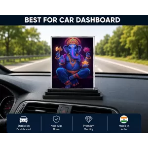 Ganesha Acrylic Car Dashboard Showpiece | Double-Sided Ganesha Photo Stand | 3 X 4 Inch Photo | Transparent Acrylic Frame With Black Base | Car Dashboard, Office & Table Decor (F71835) Ganesha Acrylic Car Dashboard Showpiece | Double-Sided Ganesha Photo Stand | 3 X 4 Inch Photo | Transparent Acrylic Frame With Black Base | Car Dashboard, Office & Table Decor (F71835)