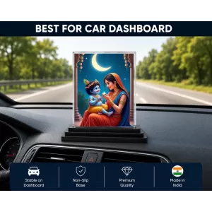 Krishna And Yashoda Acrylic Car Dashboard Showpiece | Double-Sided Krishna And Yashoda Photo Stand | 3 X 4 Inch Photo | Transparent Acrylic Frame With Black Base | Car Dashboard, Office & Table Decor (F71841) Krishna And Yashoda Acrylic Car Dashboard Showpiece | Double-Sided Krishna And Yashoda Photo Stand | 3 X 4 Inch Photo | Transparent Acrylic Frame With Black Base | Car Dashboard, Office & Table Decor (F71841)
