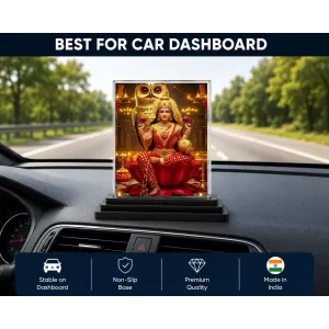 Lakshmi Acrylic Car Dashboard Showpiece | Double-Sided Lakshmi Photo Stand | 3 X 4 Inch Photo | Transparent Acrylic Frame With Black Base | Car Dashboard, Office & Table Decor (F71847) Lakshmi Acrylic Car Dashboard Showpiece | Double-Sided Lakshmi Photo Stand | 3 X 4 Inch Photo | Transparent Acrylic Frame With Black Base | Car Dashboard, Office & Table Decor (F71847)