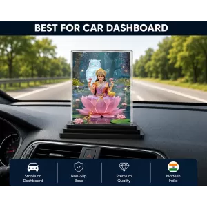 Lakshmi Acrylic Car Dashboard Showpiece | Double-Sided Lakshmi Photo Stand | 3 X 4 Inch Photo | Transparent Acrylic Frame With Black Base | Car Dashboard, Office & Table Decor (F71848) Lakshmi Acrylic Car Dashboard Showpiece | Double-Sided Lakshmi Photo Stand | 3 X 4 Inch Photo | Transparent Acrylic Frame With Black Base | Car Dashboard, Office & Table Decor (F71848)
