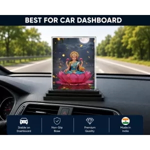 Lakshmi Acrylic Car Dashboard Showpiece | Double-Sided Lakshmi Photo Stand | 3 X 4 Inch Photo | Transparent Acrylic Frame With Black Base | Car Dashboard, Office & Table Decor (F71849) Lakshmi Acrylic Car Dashboard Showpiece | Double-Sided Lakshmi Photo Stand | 3 X 4 Inch Photo | Transparent Acrylic Frame With Black Base | Car Dashboard, Office & Table Decor (F71849)
