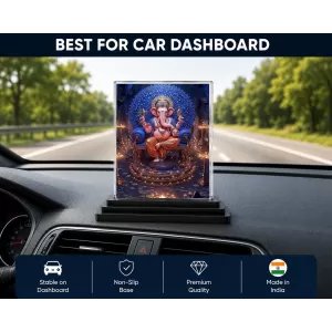 Ganesha Acrylic Car Dashboard Showpiece | Double-Sided Ganesha Photo Stand | 3 X 4 Inch Photo | Transparent Acrylic Frame With Black Base | Car Dashboard, Office & Table Decor (F71853) Ganesha Acrylic Car Dashboard Showpiece | Double-Sided Ganesha Photo Stand | 3 X 4 Inch Photo | Transparent Acrylic Frame With Black Base | Car Dashboard, Office & Table Decor (F71853)
