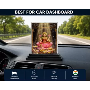 Lakshmi Acrylic Car Dashboard Showpiece | Double-Sided Lakshmi Photo Stand | 3 X 4 Inch Photo | Transparent Acrylic Frame With Black Base | Car Dashboard, Office & Table Decor (F71854) Lakshmi Acrylic Car Dashboard Showpiece | Double-Sided Lakshmi Photo Stand | 3 X 4 Inch Photo | Transparent Acrylic Frame With Black Base | Car Dashboard, Office & Table Decor (F71854)