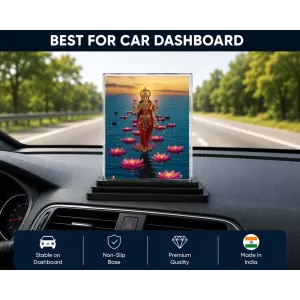 Lakshmi Acrylic Car Dashboard Showpiece | Double-Sided Lakshmi Photo Stand | 3 X 4 Inch Photo | Transparent Acrylic Frame With Black Base | Car Dashboard, Office & Table Decor (F71856) Lakshmi Acrylic Car Dashboard Showpiece | Double-Sided Lakshmi Photo Stand | 3 X 4 Inch Photo | Transparent Acrylic Frame With Black Base | Car Dashboard, Office & Table Decor (F71856)