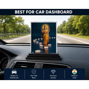 Lakshmi Acrylic Car Dashboard Showpiece | Double-Sided Lakshmi Photo Stand | 3 X 4 Inch Photo | Transparent Acrylic Frame With Black Base | Car Dashboard, Office & Table Decor (F71857) Lakshmi Acrylic Car Dashboard Showpiece | Double-Sided Lakshmi Photo Stand | 3 X 4 Inch Photo | Transparent Acrylic Frame With Black Base | Car Dashboard, Office & Table Decor (F71857)