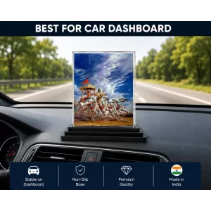 Arjuna Acrylic Car Dashboard Showpiece | Double-Sided Arjuna Photo Stand | 3 X 4 Inch Photo | Transparent Acrylic Frame With Black Base | Car Dashboard, Office & Table Decor (F71865) Arjuna Acrylic Car Dashboard Showpiece | Double-Sided Arjuna Photo Stand | 3 X 4 Inch Photo | Transparent Acrylic Frame With Black Base | Car Dashboard, Office & Table Decor (F71865)