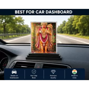 Hanuman Acrylic Car Dashboard Showpiece | Double-Sided Hanuman Photo Stand | 3 X 4 Inch Photo | Transparent Acrylic Frame With Black Base | Car Dashboard, Office & Table Decor (F71873) Hanuman Acrylic Car Dashboard Showpiece | Double-Sided Hanuman Photo Stand | 3 X 4 Inch Photo | Transparent Acrylic Frame With Black Base | Car Dashboard, Office & Table Decor (F71873)