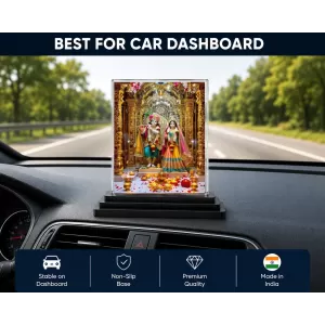 Krishna And Radha Acrylic Car Dashboard Showpiece | Double-Sided Krishna And Radha Photo Stand | 3 X 4 Inch Photo | Transparent Acrylic Frame With Black Base | Car Dashboard, Office & Table Decor (F71884) Krishna And Radha Acrylic Car Dashboard Showpiece | Double-Sided Krishna And Radha Photo Stand | 3 X 4 Inch Photo | Transparent Acrylic Frame With Black Base | Car Dashboard, Office & Table Decor (F71884)