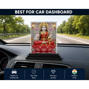 Lakshmi Acrylic Car Dashboard Showpiece | Double-Sided Lakshmi Photo Stand | 3 X 4 Inch Photo | Transparent Acrylic Frame With Black Base | Car Dashboard, Office & Table Decor (F71889) Lakshmi Acrylic Car Dashboard Showpiece | Double-Sided Lakshmi Photo Stand | 3 X 4 Inch Photo | Transparent Acrylic Frame With Black Base | Car Dashboard, Office & Table Decor (F71889)