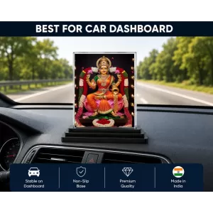 Lakshmi Acrylic Car Dashboard Showpiece | Double-Sided Lakshmi Photo Stand | 3 X 4 Inch Photo | Transparent Acrylic Frame With Black Base | Car Dashboard, Office & Table Decor (F71890) Lakshmi Acrylic Car Dashboard Showpiece | Double-Sided Lakshmi Photo Stand | 3 X 4 Inch Photo | Transparent Acrylic Frame With Black Base | Car Dashboard, Office & Table Decor (F71890)