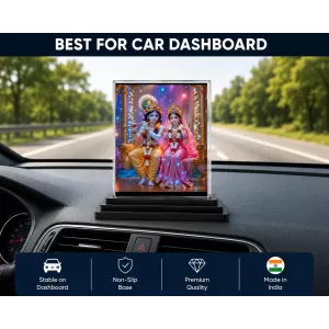 Radha Krishna Acrylic Car Dashboard Showpiece | Double-Sided Radha Krishna Photo Stand | 3 X 4 Inch Photo | Transparent Acrylic Frame With Black Base | Car Dashboard, Office & Table Decor (F71896) Radha Krishna Acrylic Car Dashboard Showpiece | Double-Sided Radha Krishna Photo Stand | 3 X 4 Inch Photo | Transparent Acrylic Frame With Black Base | Car Dashboard, Office & Table Decor (F71896)