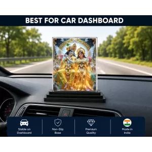 Radha Krishna Acrylic Car Dashboard Showpiece | Double-Sided Radha Krishna Photo Stand | 3 X 4 Inch Photo | Transparent Acrylic Frame With Black Base | Car Dashboard, Office & Table Decor (F71897) Radha Krishna Acrylic Car Dashboard Showpiece | Double-Sided Radha Krishna Photo Stand | 3 X 4 Inch Photo | Transparent Acrylic Frame With Black Base | Car Dashboard, Office & Table Decor (F71897)
