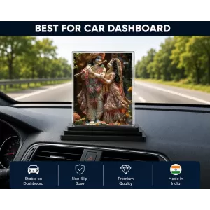 Krishna And Radha Acrylic Car Dashboard Showpiece | Double-Sided Krishna And Radha Photo Stand | 3 X 4 Inch Photo | Transparent Acrylic Frame With Black Base | Car Dashboard, Office & Table Decor (F71899) Krishna And Radha Acrylic Car Dashboard Showpiece | Double-Sided Krishna And Radha Photo Stand | 3 X 4 Inch Photo | Transparent Acrylic Frame With Black Base | Car Dashboard, Office & Table Decor (F71899)