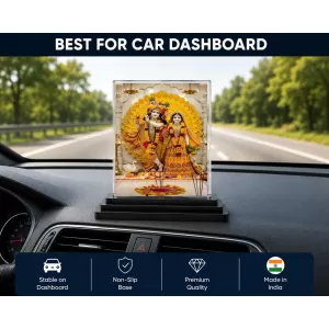 Radha Krishna Acrylic Car Dashboard Showpiece | Double-Sided Radha Krishna Photo Stand | 3 X 4 Inch Photo | Transparent Acrylic Frame With Black Base | Car Dashboard, Office & Table Decor (F71904) Radha Krishna Acrylic Car Dashboard Showpiece | Double-Sided Radha Krishna Photo Stand | 3 X 4 Inch Photo | Transparent Acrylic Frame With Black Base | Car Dashboard, Office & Table Decor (F71904)