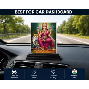 Lakshmi Acrylic Car Dashboard Showpiece | Double-Sided Lakshmi Photo Stand | 3 X 4 Inch Photo | Transparent Acrylic Frame With Black Base | Car Dashboard, Office & Table Decor (F71922) Lakshmi Acrylic Car Dashboard Showpiece | Double-Sided Lakshmi Photo Stand | 3 X 4 Inch Photo | Transparent Acrylic Frame With Black Base | Car Dashboard, Office & Table Decor (F71922)