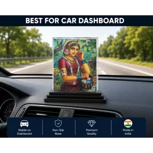 Radha Acrylic Car Dashboard Showpiece | Double-Sided Radha Photo Stand | 3 X 4 Inch Photo | Transparent Acrylic Frame With Black Base | Car Dashboard, Office & Table Decor (F71927) Radha Acrylic Car Dashboard Showpiece | Double-Sided Radha Photo Stand | 3 X 4 Inch Photo | Transparent Acrylic Frame With Black Base | Car Dashboard, Office & Table Decor (F71927)