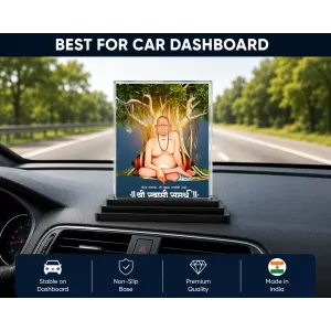 Swami Samarth Acrylic Car Dashboard Showpiece | Double-Sided Swami Samarth Photo Stand | 3 X 4 Inch Photo | Transparent Acrylic Frame With Black Base | Car Dashboard, Office & Table Decor (F71939) Swami Samarth Acrylic Car Dashboard Showpiece | Double-Sided Swami Samarth Photo Stand | 3 X 4 Inch Photo | Transparent Acrylic Frame With Black Base | Car Dashboard, Office & Table Decor (F71939)