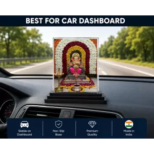 Ganesha Acrylic Car Dashboard Showpiece | Double-Sided Ganesha Photo Stand | 3 X 4 Inch Photo | Transparent Acrylic Frame With Black Base | Car Dashboard, Office & Table Decor (F71944) Ganesha Acrylic Car Dashboard Showpiece | Double-Sided Ganesha Photo Stand | 3 X 4 Inch Photo | Transparent Acrylic Frame With Black Base | Car Dashboard, Office & Table Decor (F71944)