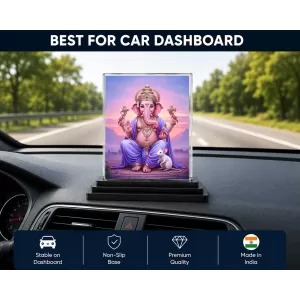 Ganesha Acrylic Car Dashboard Showpiece | Double-Sided Ganesha Photo Stand | 3 X 4 Inch Photo | Transparent Acrylic Frame With Black Base | Car Dashboard, Office & Table Decor (F71950) Ganesha Acrylic Car Dashboard Showpiece | Double-Sided Ganesha Photo Stand | 3 X 4 Inch Photo | Transparent Acrylic Frame With Black Base | Car Dashboard, Office & Table Decor (F71950)