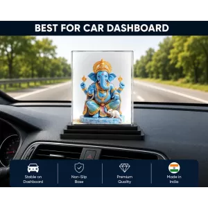 Ganesha Acrylic Car Dashboard Showpiece | Double-Sided Ganesha Photo Stand | 3 X 4 Inch Photo | Transparent Acrylic Frame With Black Base | Car Dashboard, Office & Table Decor (F71952) Ganesha Acrylic Car Dashboard Showpiece | Double-Sided Ganesha Photo Stand | 3 X 4 Inch Photo | Transparent Acrylic Frame With Black Base | Car Dashboard, Office & Table Decor (F71952)