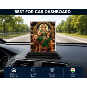 Durga Acrylic Car Dashboard Showpiece | Double-Sided Durga Photo Stand | 3 X 4 Inch Photo | Transparent Acrylic Frame With Black Base | Car Dashboard, Office & Table Decor (F71954) Durga Acrylic Car Dashboard Showpiece | Double-Sided Durga Photo Stand | 3 X 4 Inch Photo | Transparent Acrylic Frame With Black Base | Car Dashboard, Office & Table Decor (F71954)