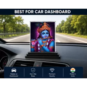 Lord Krishna Acrylic Car Dashboard Showpiece | Double-Sided Lord Krishna Photo Stand | 3 X 4 Inch Photo | Transparent Acrylic Frame With Black Base | Car Dashboard, Office & Table Decor (F71956) Lord Krishna Acrylic Car Dashboard Showpiece | Double-Sided Lord Krishna Photo Stand | 3 X 4 Inch Photo | Transparent Acrylic Frame With Black Base | Car Dashboard, Office & Table Decor (F71956)