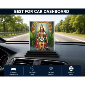 Murugan Acrylic Car Dashboard Showpiece | Double-Sided Murugan Photo Stand | 3 X 4 Inch Photo | Transparent Acrylic Frame With Black Base | Car Dashboard, Office & Table Decor (F71969) Murugan Acrylic Car Dashboard Showpiece | Double-Sided Murugan Photo Stand | 3 X 4 Inch Photo | Transparent Acrylic Frame With Black Base | Car Dashboard, Office & Table Decor (F71969)