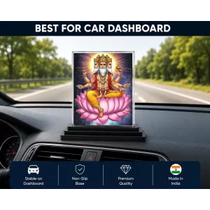 Brahma Acrylic Car Dashboard Showpiece | Double-Sided Brahma Photo Stand | 3 X 4 Inch Photo | Transparent Acrylic Frame With Black Base | Car Dashboard, Office & Table Decor (F71973) Brahma Acrylic Car Dashboard Showpiece | Double-Sided Brahma Photo Stand | 3 X 4 Inch Photo | Transparent Acrylic Frame With Black Base | Car Dashboard, Office & Table Decor (F71973)