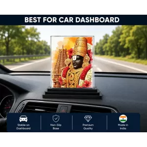 Venkateswara Acrylic Car Dashboard Showpiece | Double-Sided Venkateswara Photo Stand | 3 X 4 Inch Photo | Transparent Acrylic Frame With Black Base | Car Dashboard, Office & Table Decor (F71988) Venkateswara Acrylic Car Dashboard Showpiece | Double-Sided Venkateswara Photo Stand | 3 X 4 Inch Photo | Transparent Acrylic Frame With Black Base | Car Dashboard, Office & Table Decor (F71988)
