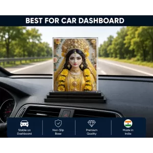 Goddess Lakshmi Acrylic Car Dashboard Showpiece | Double-Sided Goddess Lakshmi Photo Stand | 3 X 4 Inch Photo | Transparent Acrylic Frame With Black Base | Car Dashboard, Office & Table Decor (F71994) Goddess Lakshmi Acrylic Car Dashboard Showpiece | Double-Sided Goddess Lakshmi Photo Stand | 3 X 4 Inch Photo | Transparent Acrylic Frame With Black Base | Car Dashboard, Office & Table Decor (F71994)