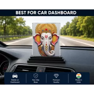 Ganesha Acrylic Car Dashboard Showpiece | Double-Sided Ganesha Photo Stand | 3 X 4 Inch Photo | Transparent Acrylic Frame With Black Base | Car Dashboard, Office & Table Decor (F72013) Ganesha Acrylic Car Dashboard Showpiece | Double-Sided Ganesha Photo Stand | 3 X 4 Inch Photo | Transparent Acrylic Frame With Black Base | Car Dashboard, Office & Table Decor (F72013)