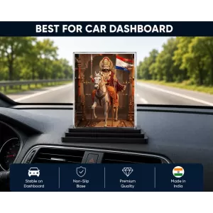 Maharaja Surajpal Singh Acrylic Car Dashboard Showpiece | Double-Sided Maharaja Surajpal Singh Photo Stand | 3 X 4 Inch Photo | Transparent Acrylic Frame With Black Base | Car Dashboard, Office & Table Decor (F72016) Maharaja Surajpal Singh Acrylic Car Dashboard Showpiece | Double-Sided Maharaja Surajpal Singh Photo Stand | 3 X 4 Inch Photo | Transparent Acrylic Frame With Black Base | Car Dashboard, Office & Table Decor (F72016)