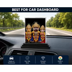 Jagannatha Acrylic Car Dashboard Showpiece | Double-Sided Jagannatha Photo Stand | 3 X 4 Inch Photo | Transparent Acrylic Frame With Black Base | Car Dashboard, Office & Table Decor (F72030) Jagannatha Acrylic Car Dashboard Showpiece | Double-Sided Jagannatha Photo Stand | 3 X 4 Inch Photo | Transparent Acrylic Frame With Black Base | Car Dashboard, Office & Table Decor (F72030)