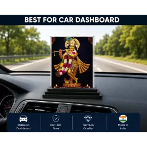 Lord Krishna Acrylic Car Dashboard Showpiece | Double-Sided Lord Krishna Photo Stand | 3 X 4 Inch Photo | Transparent Acrylic Frame With Black Base | Car Dashboard, Office & Table Decor (F72037) Lord Krishna Acrylic Car Dashboard Showpiece | Double-Sided Lord Krishna Photo Stand | 3 X 4 Inch Photo | Transparent Acrylic Frame With Black Base | Car Dashboard, Office & Table Decor (F72037)